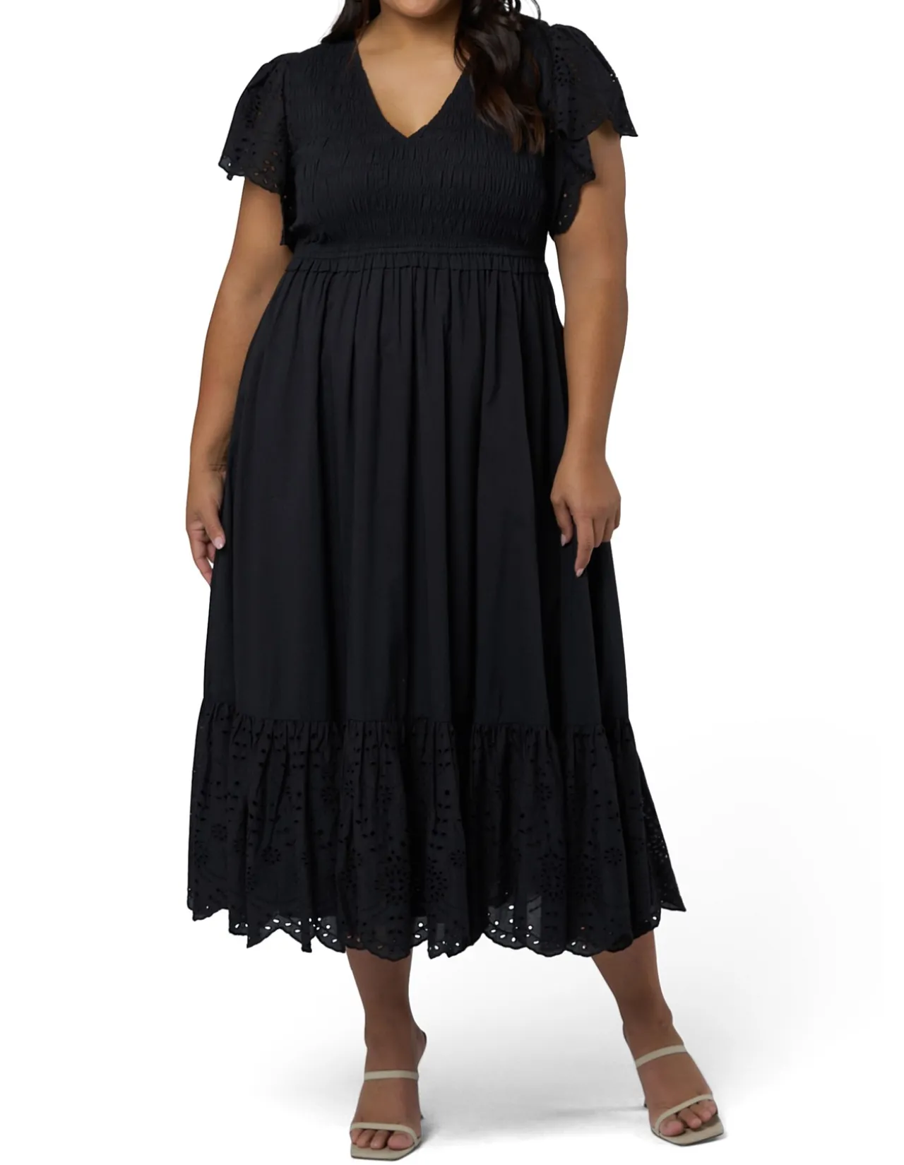 SOMETHING 4 OLIVIA-ANASTASIA BRODERIE MIDI DRESS