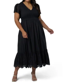 SOMETHING 4 OLIVIA-ANASTASIA BRODERIE MIDI DRESS