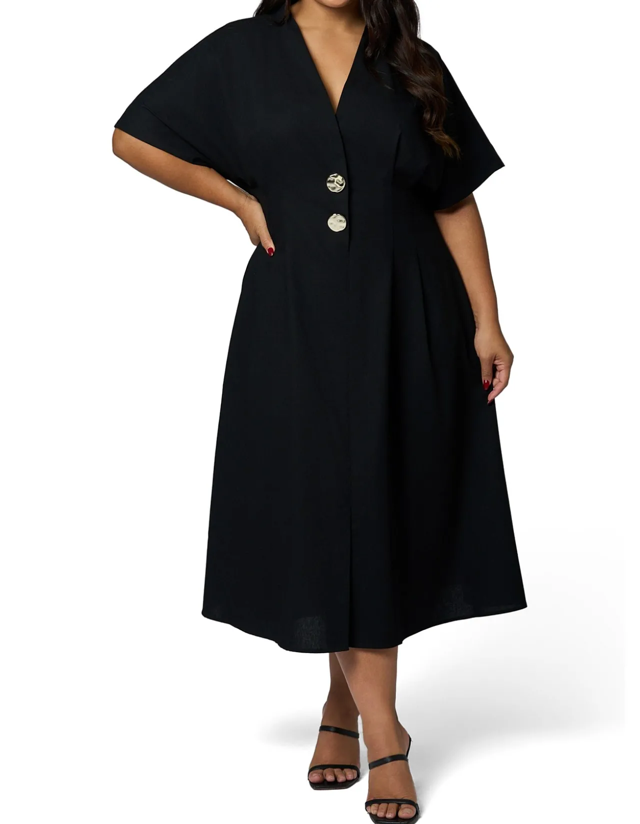 SOMETHING 4 OLIVIA-BLAIR LINEN MIDI DRESS