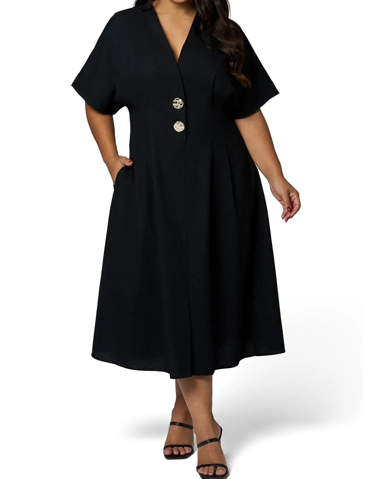 SOMETHING 4 OLIVIA-BLAIR LINEN MIDI DRESS