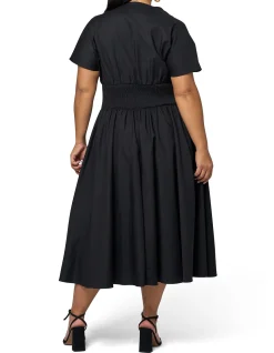 SOMETHING 4 OLIVIA - OCTAVIA ZIP FRONT MIDI DRESS