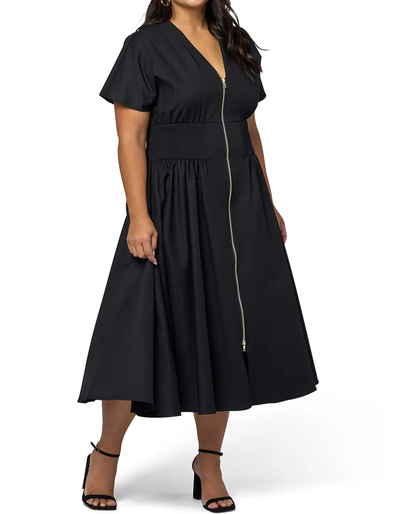 SOMETHING 4 OLIVIA - OCTAVIA ZIP FRONT MIDI DRESS