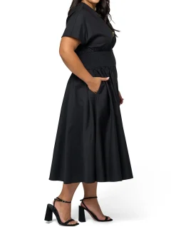SOMETHING 4 OLIVIA - OCTAVIA ZIP FRONT MIDI DRESS