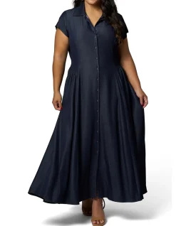 SOMETHING 4 OLIVIA-PAIGE MAXI SHIRT DRESS