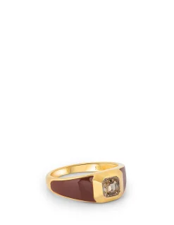 SOPHIE BROWN ENAMELSIGNET RING