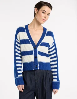 SPLICED STRIPE CARDI
