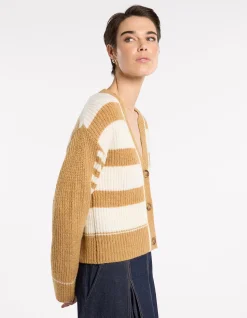 SPLICED STRIPE CARDI