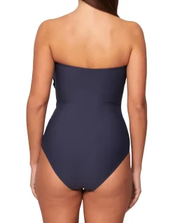 Spliced Bandeau One Piece Swimsuit