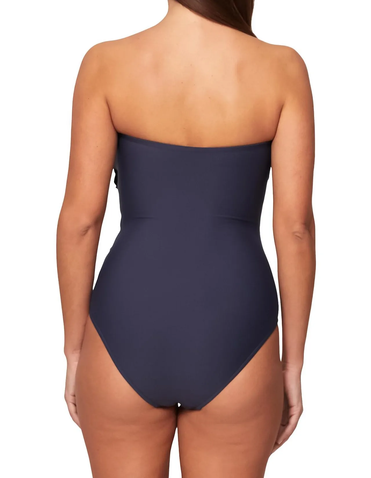 Spliced Bandeau One Piece Swimsuit