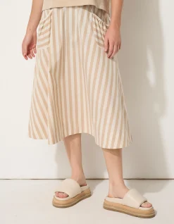 SPLICED STRIPE SKIRT