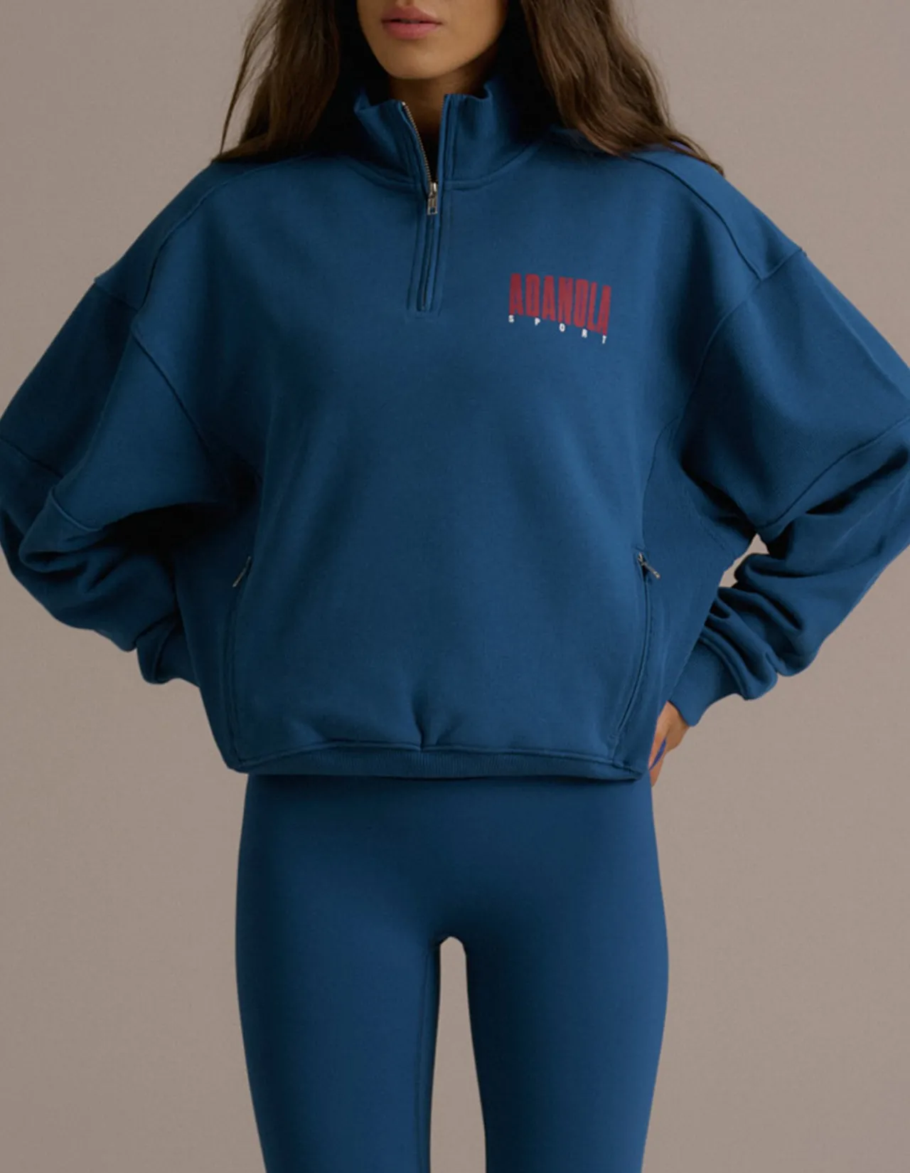 Sport Horizon Relaxed Funnel Neck Zip Sweatshirt