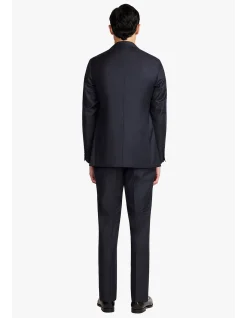 STOKES - NAVY TONAL PRINCE OF WALES CHECK IN PURE WOOL, SUPE
