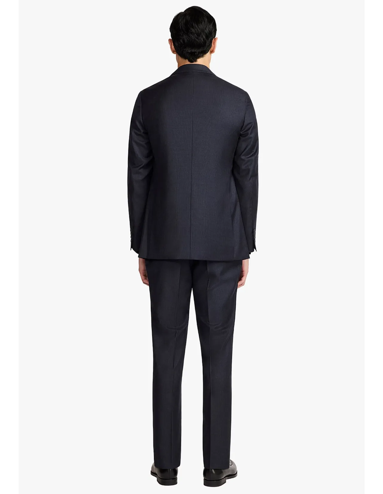 STOKES - NAVY TONAL PRINCE OF WALES CHECK IN PURE WOOL, SUPE