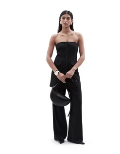 STRAPLESS BUTTON THROUGH MINI DRESS