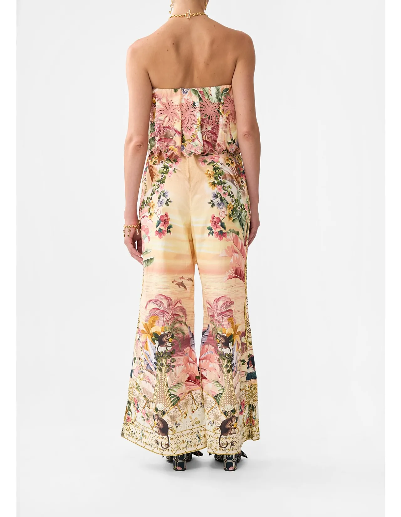 STRAPLESS JUMPSUIT WITH FRILL