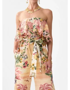 STRAPLESS JUMPSUIT WITH FRILL