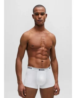 Stretch-cotton trunks with repeat logos