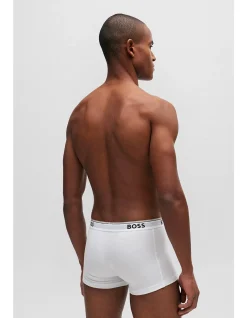 Stretch-cotton trunks with repeat logos