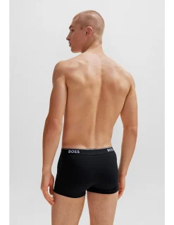 Stretch-cotton trunks with repeat logos