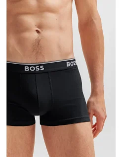Stretch-cotton trunks with repeat logos
