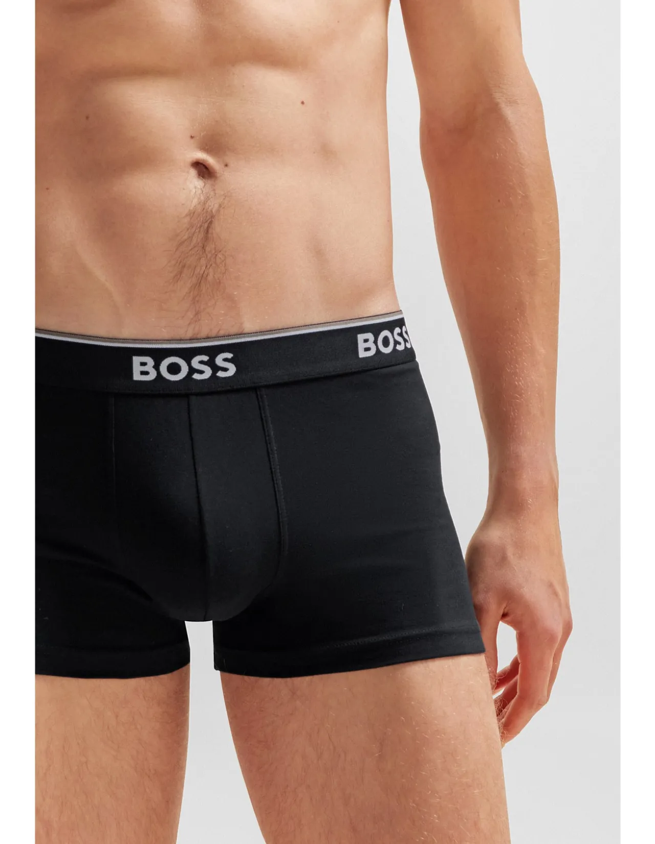 Stretch-cotton trunks with repeat logos
