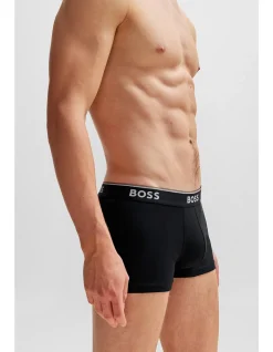 Stretch-cotton trunks with repeat logos