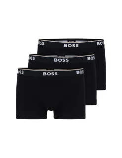 Stretch-cotton trunks with repeat logos