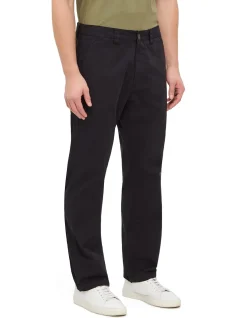 Stretch Cotton Twill Straight Leg Trousers