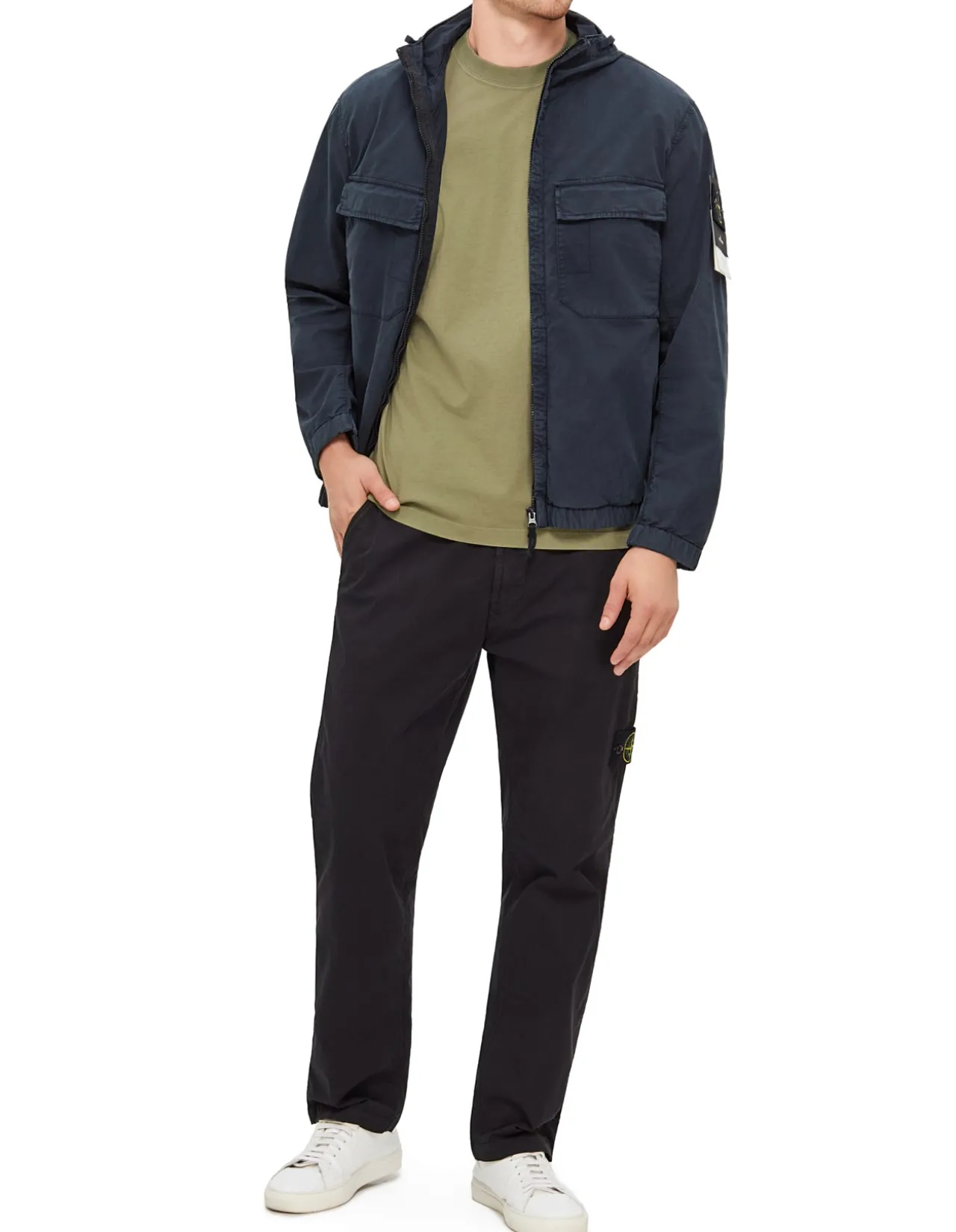 Stretch Cotton Twill Straight Leg Trousers