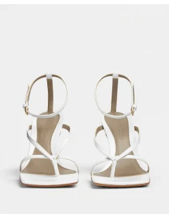 STRETCH HEELED SANDAL IN LEATHER
