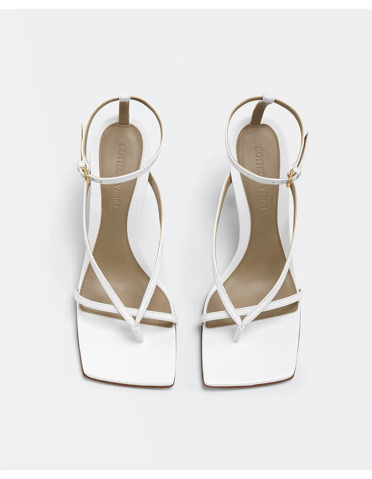 STRETCH HEELED SANDAL IN LEATHER