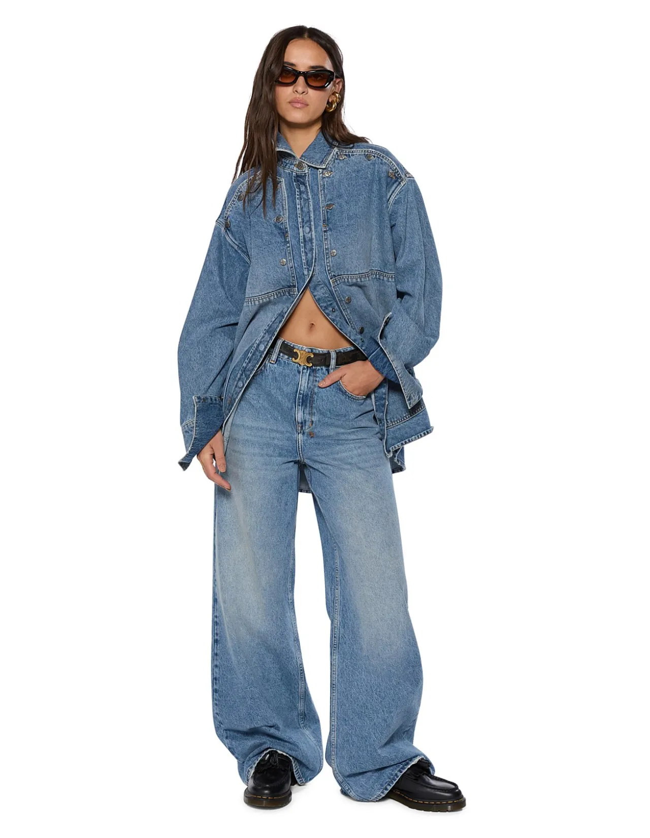 Strider High Rise Wide Leg Denim Jeans