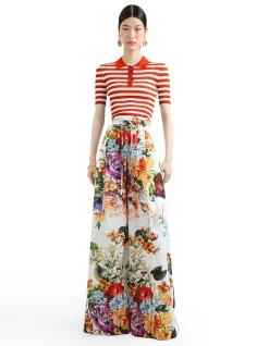 STRIPED CROPPED short sleeve POLO SHIRT