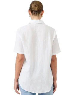 Studio Linen Short Sleeve Button Shirt