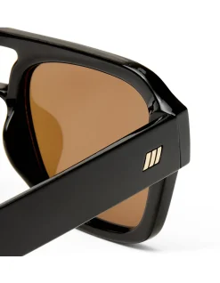 SUBZERO + BLACK AVIATOR BROWN MONO POLARIZED SUNGLASSES