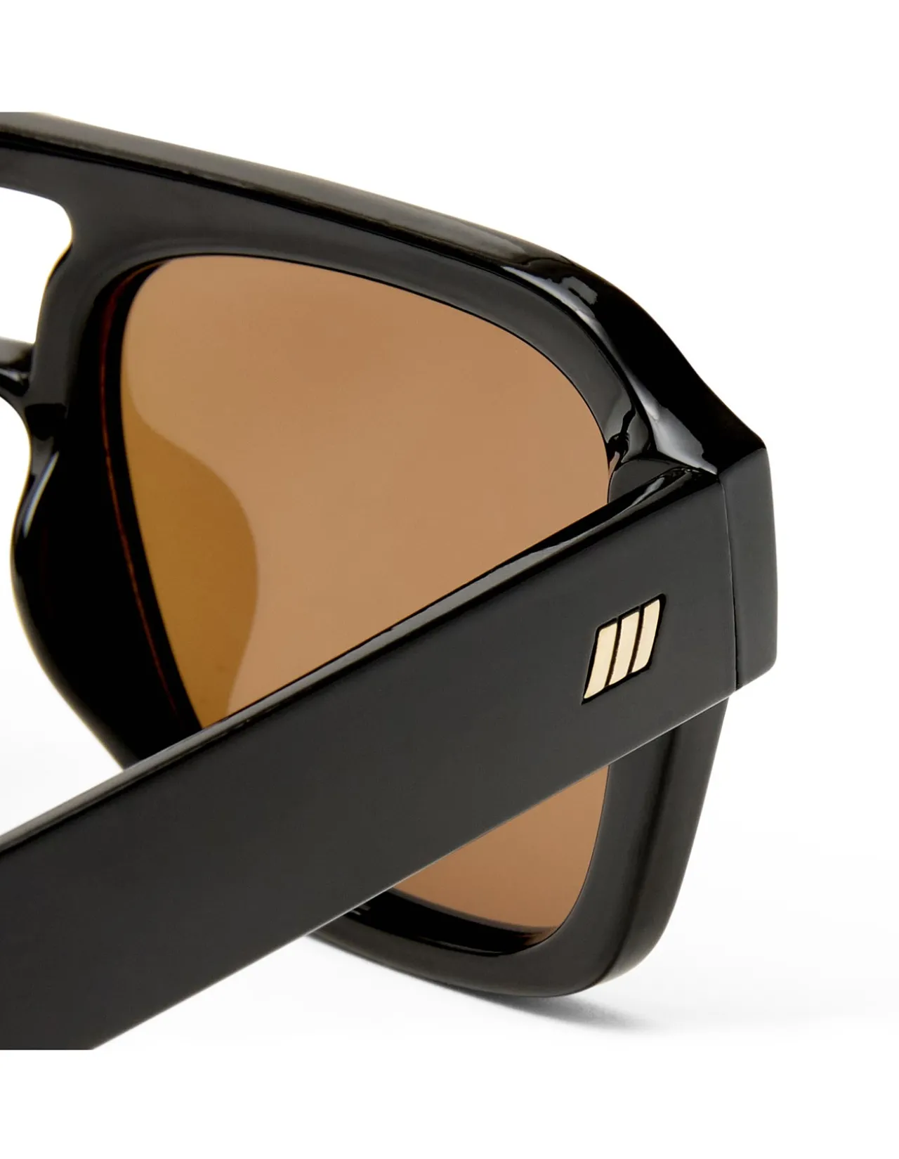 SUBZERO + BLACK AVIATOR BROWN MONO POLARIZED SUNGLASSES