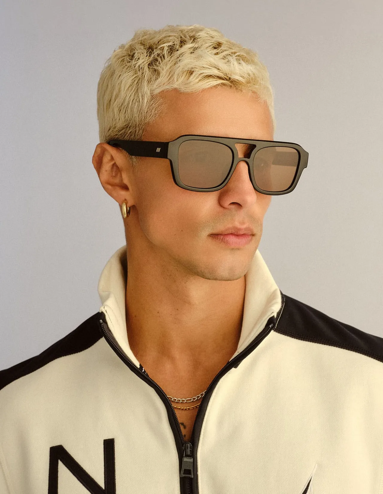 SUBZERO + BLACK AVIATOR BROWN MONO POLARIZED SUNGLASSES
