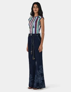 Sue Tropicana Denim Flare Leg Jeans