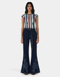 Sue Tropicana Denim Flare Leg Jeans