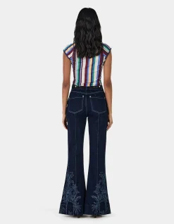 Sue Tropicana Denim Flare Leg Jeans