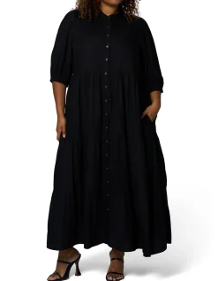 SUNDAY IN THE CITY-WILD HALO MIDI SHIRT DRESS