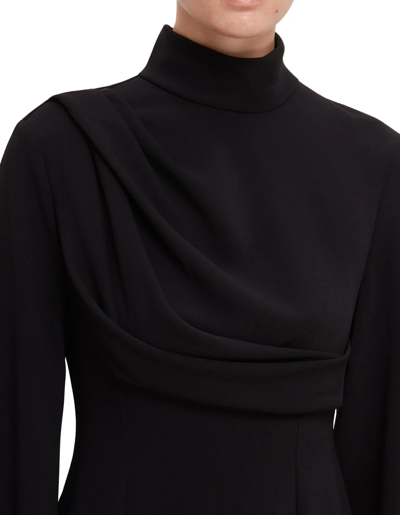 SWINTON MOCK NECK LS MAXI DRESS