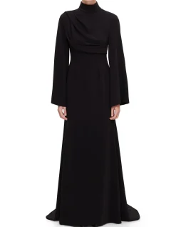 SWINTON MOCK NECK LS MAXI DRESS