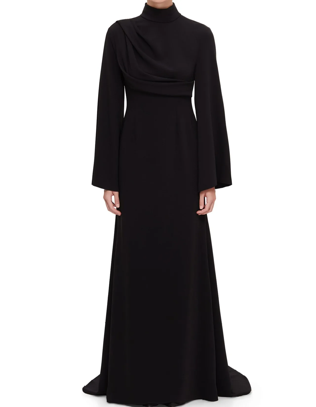 SWINTON MOCK NECK LS MAXI DRESS