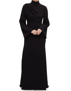 SWINTON MOCK NECK LS MAXI DRESS