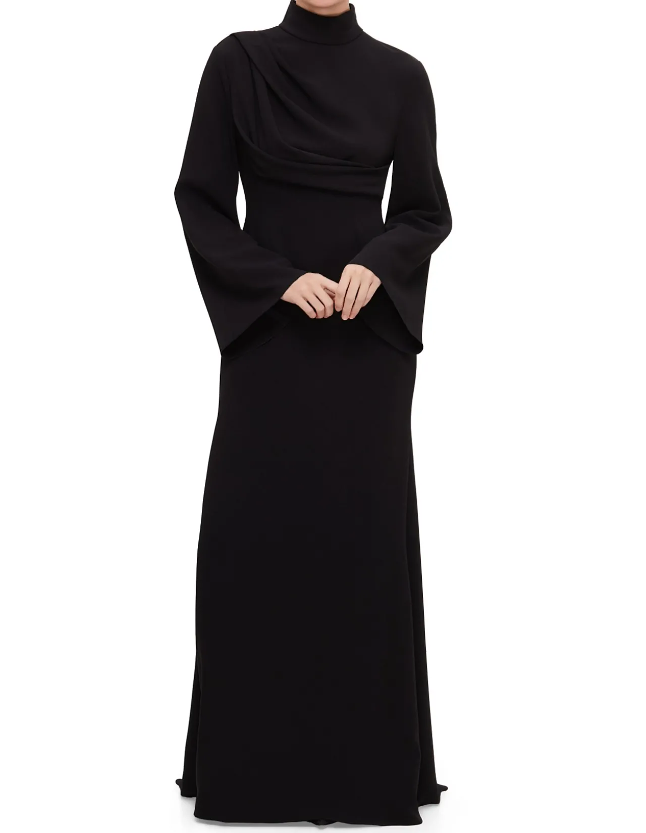 SWINTON MOCK NECK LS MAXI DRESS