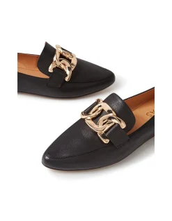 Symona Chain Detail Leather Loafers
