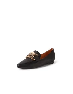 Symona Chain Detail Leather Loafers