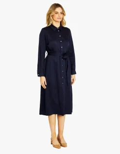 Tabatha Waist Tie Midi Shirt Dress