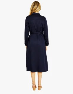 Tabatha Waist Tie Midi Shirt Dress
